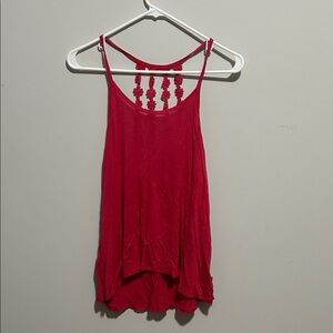 Aeropostale Red Camisole with Lace back Detail